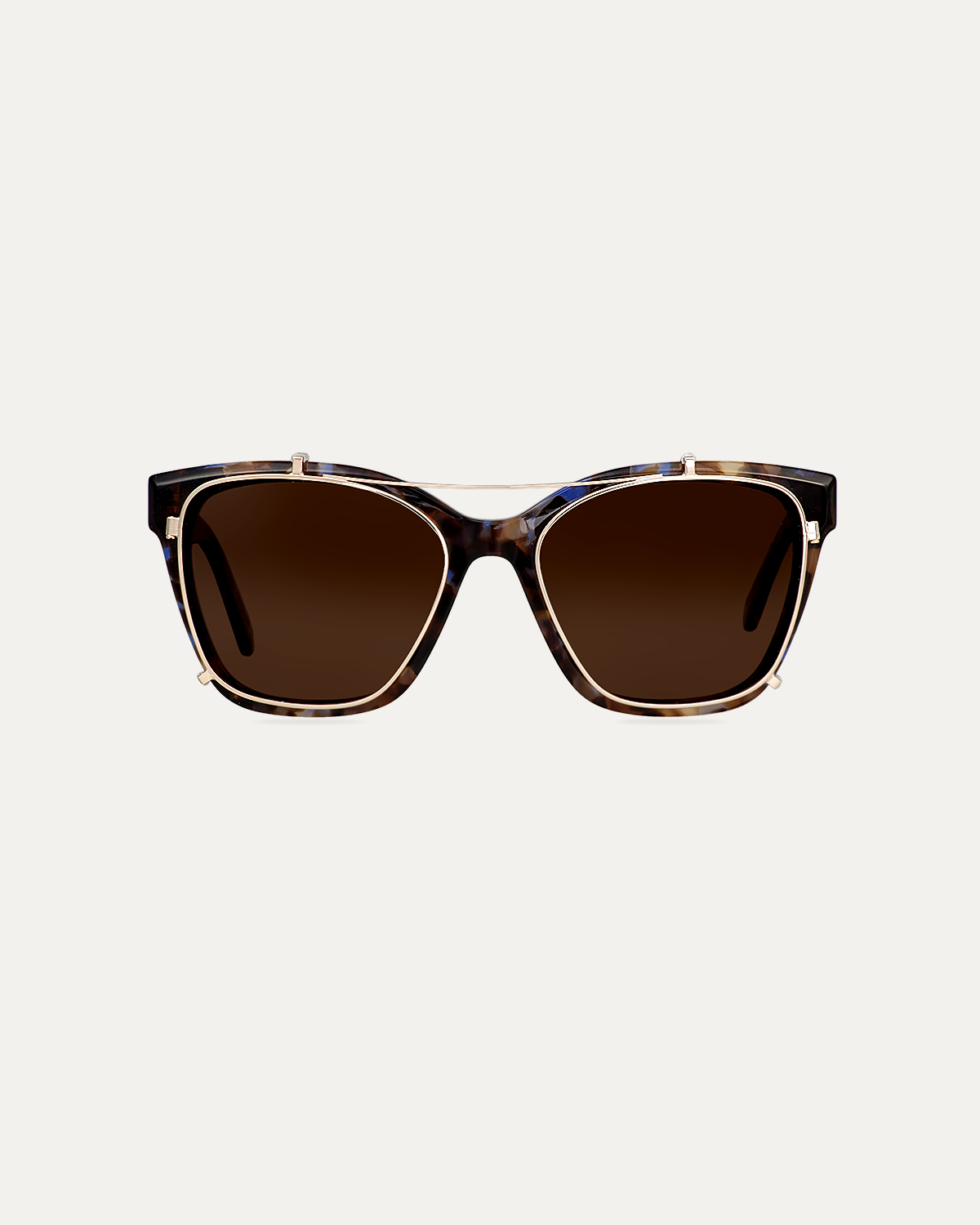 Clip on Sun Ann Gold/Brown