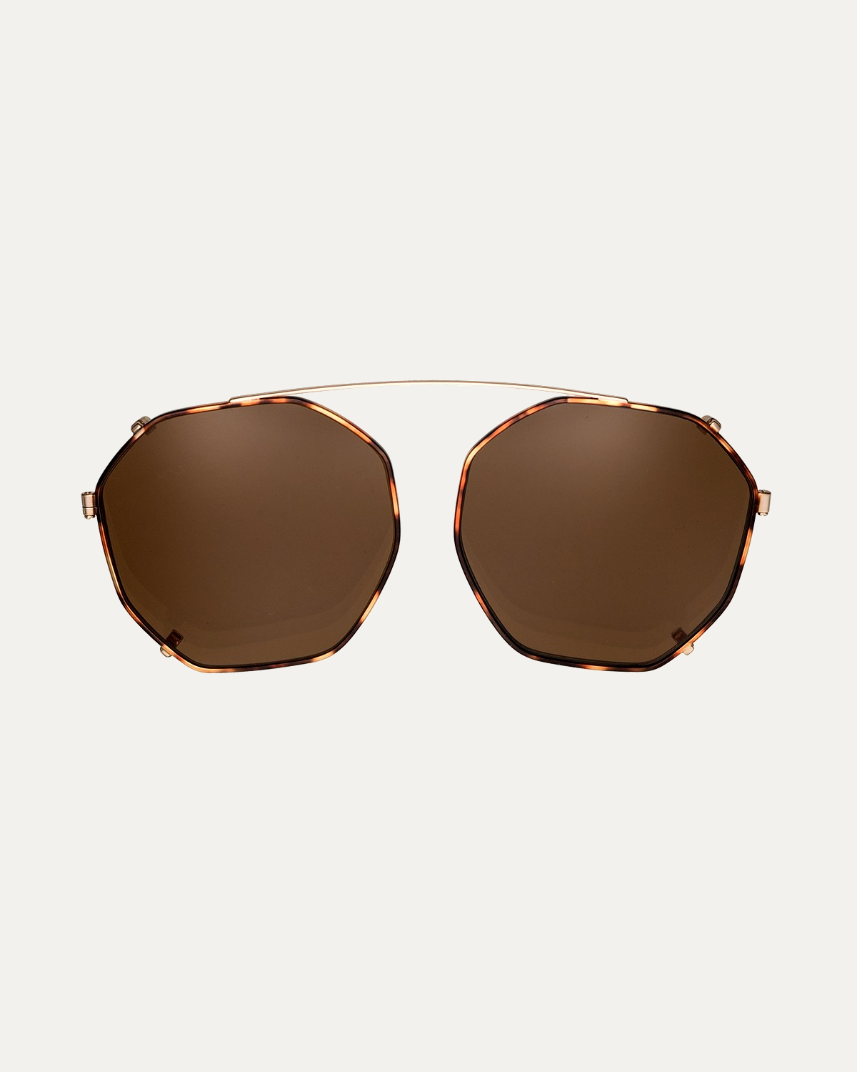 Clip on Sun Brighton Gold Havana/Brown