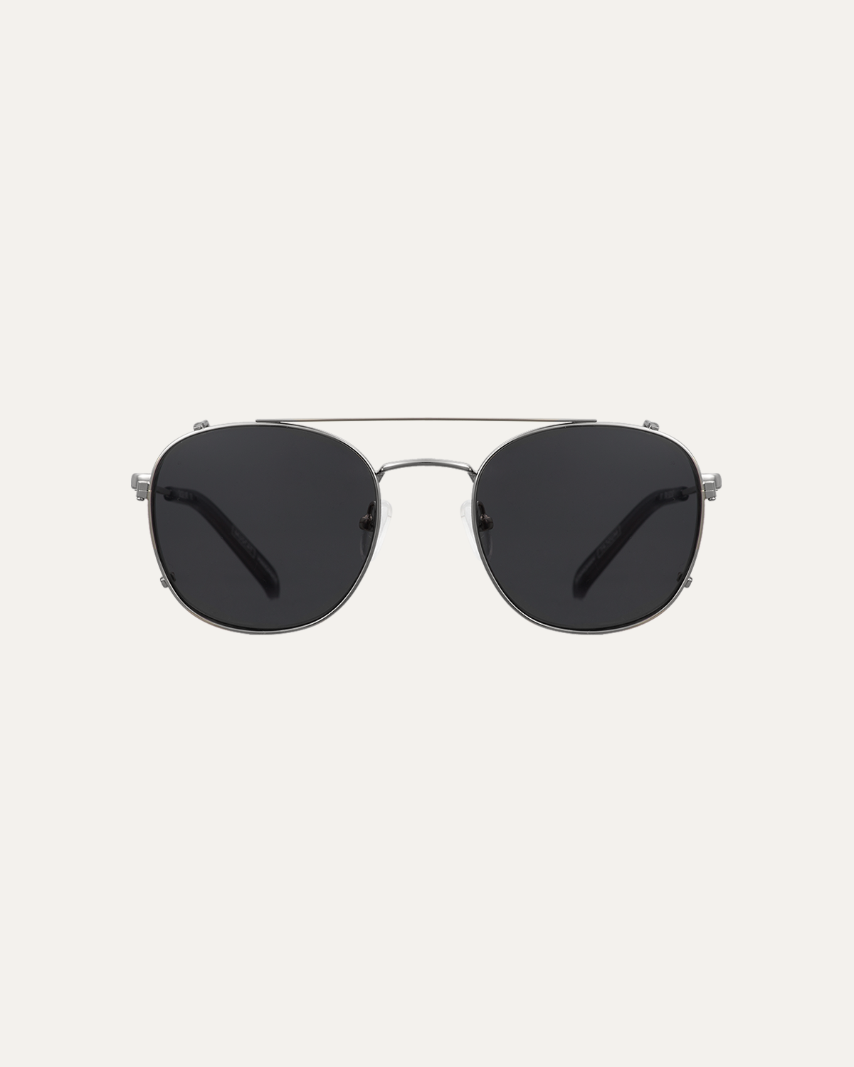 Clip on Sun Leo Silver/Smoke