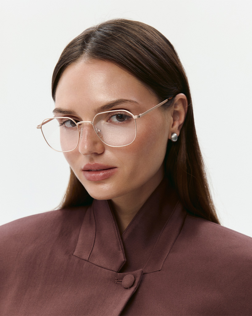 Okulary zerówki Andy Satin Gold/Amber Delight