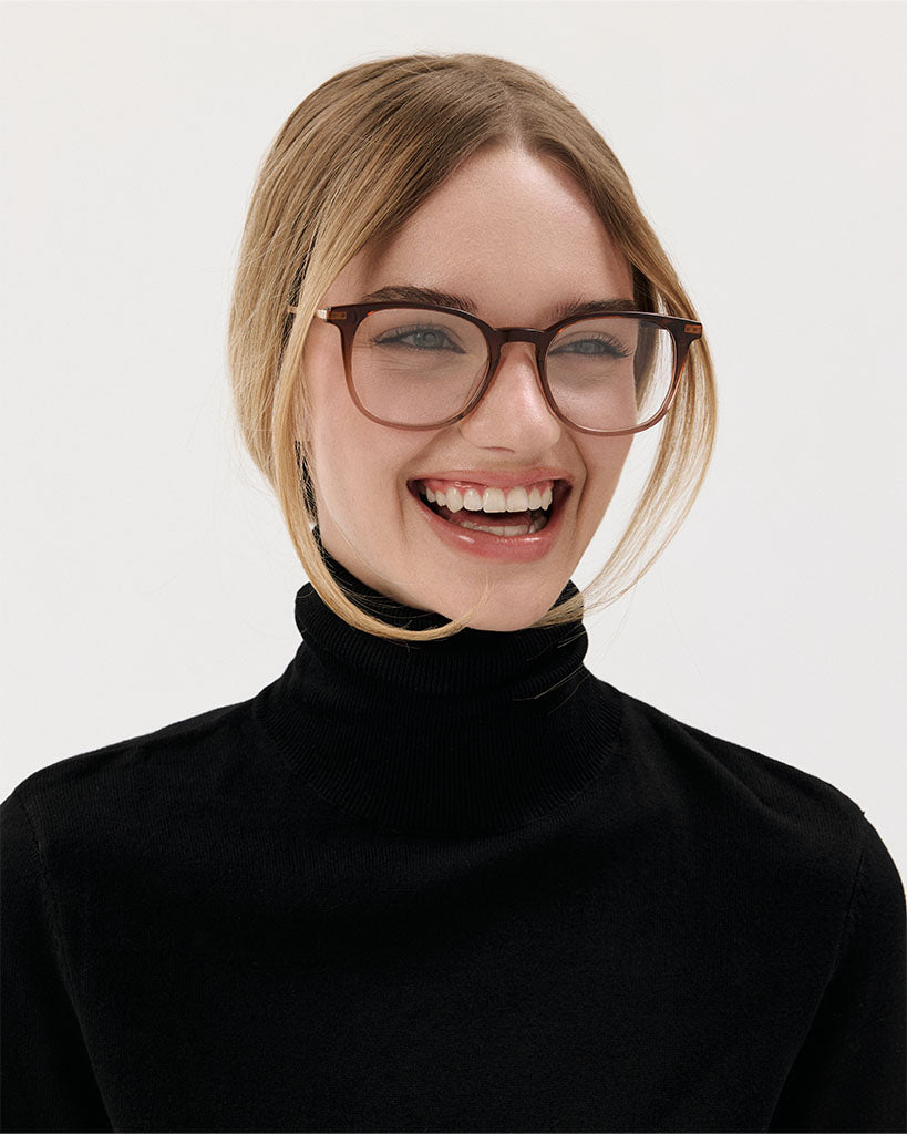 Okulary zerówki Grant Wide Gold/Brown Ombre