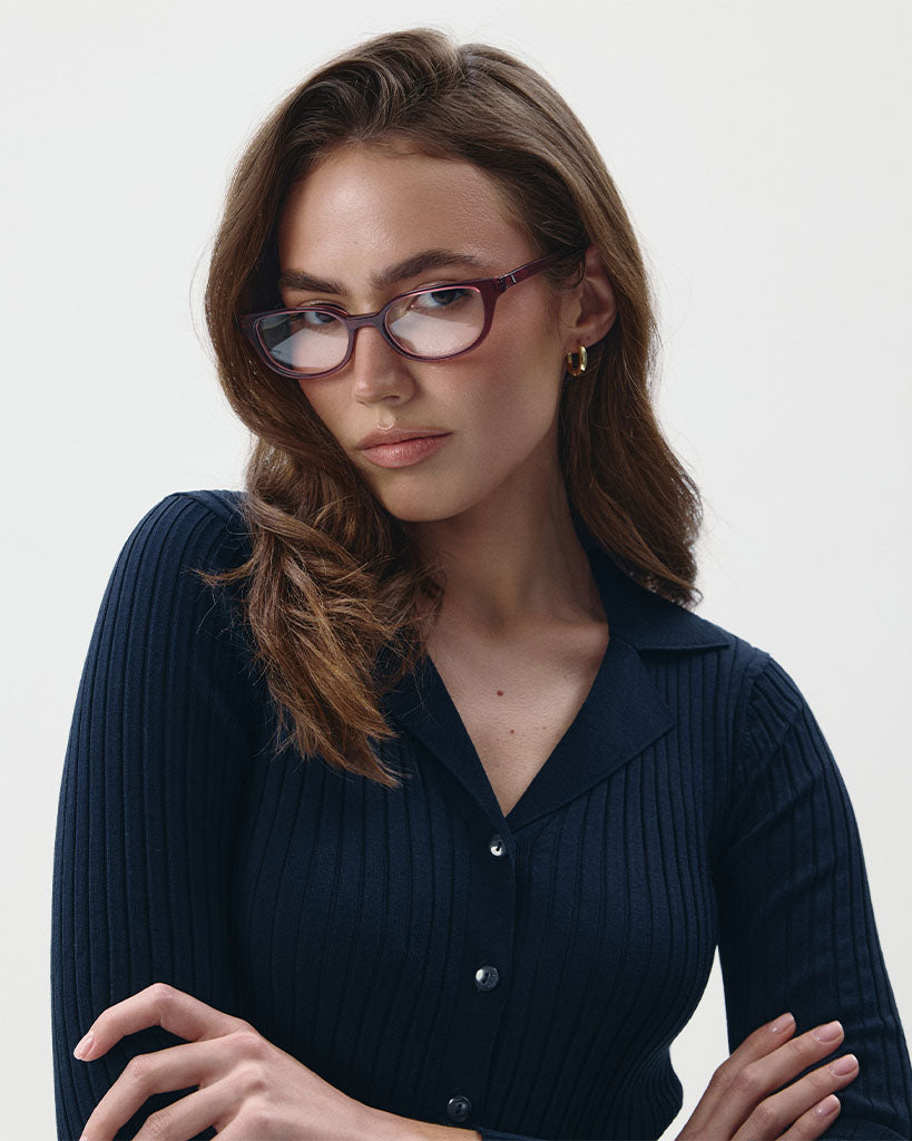 Okulary zerówki Harper Cranberry