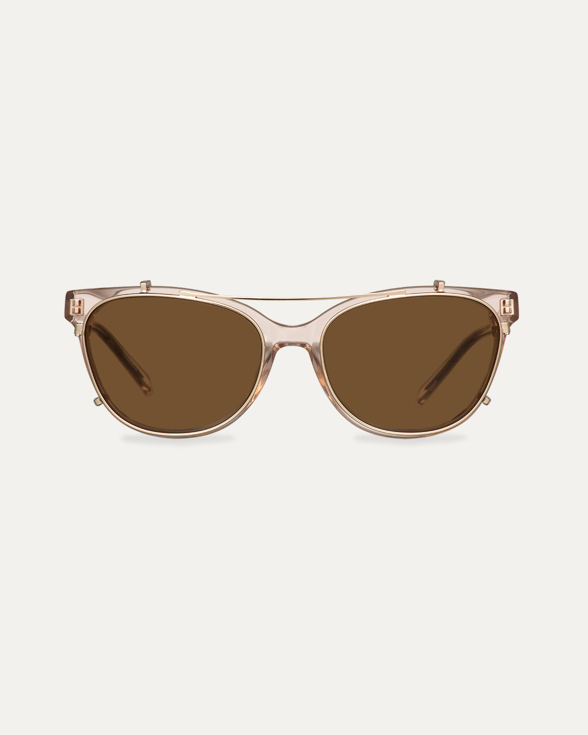 Clip on Sun Belova Wide Gold/Brown