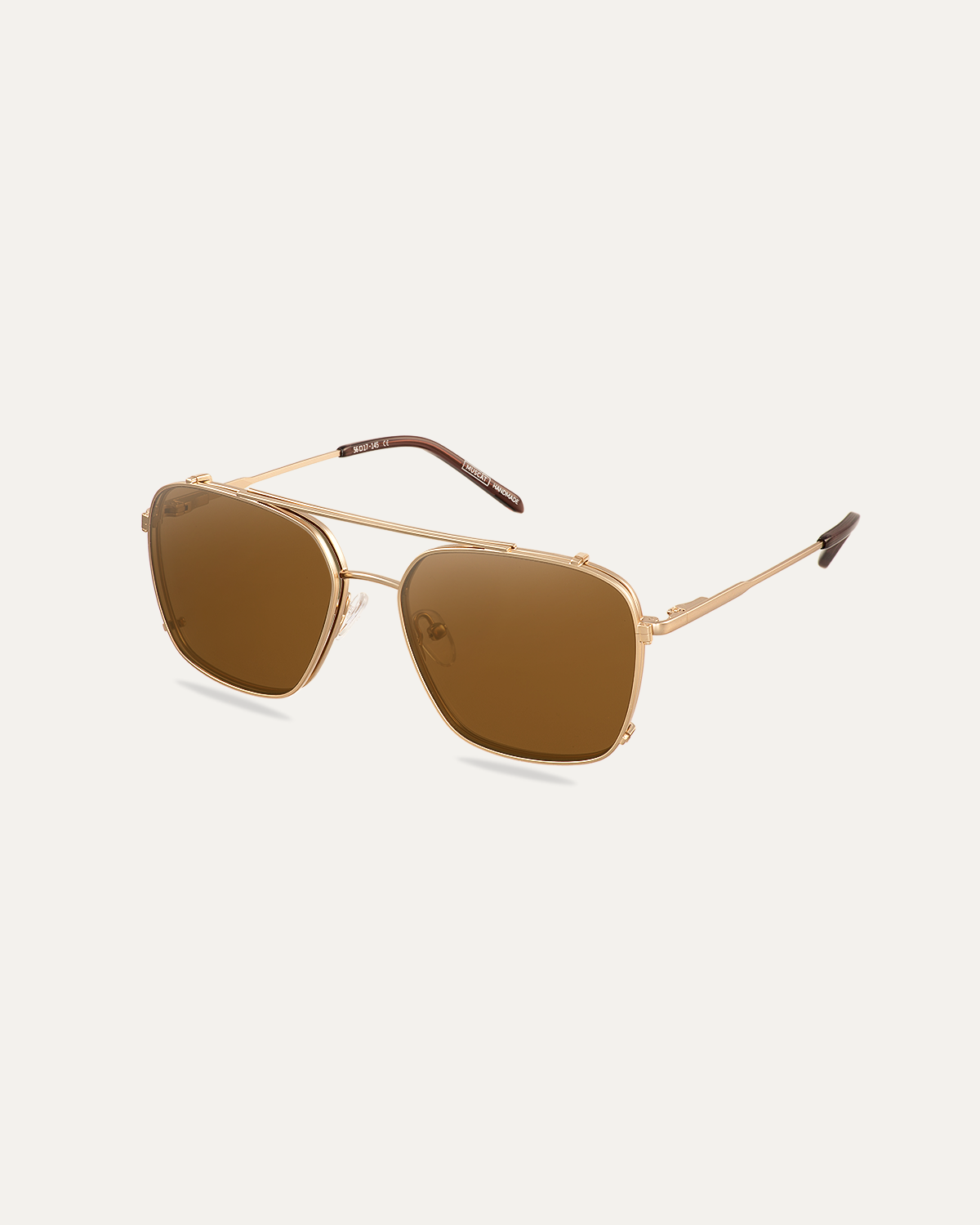 Clip on Sun Ralph Satin Gold/Brown