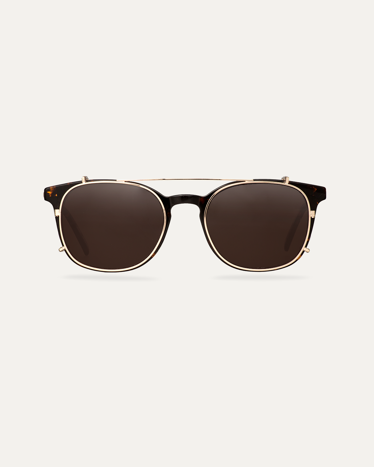 Clip on Sun Grant Wide Gold/Brown