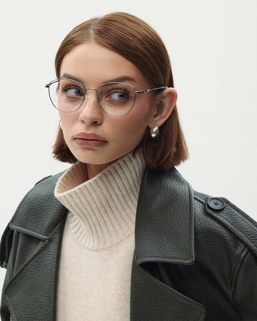 Okulary zerówki Lana Silver/Grey Havana
