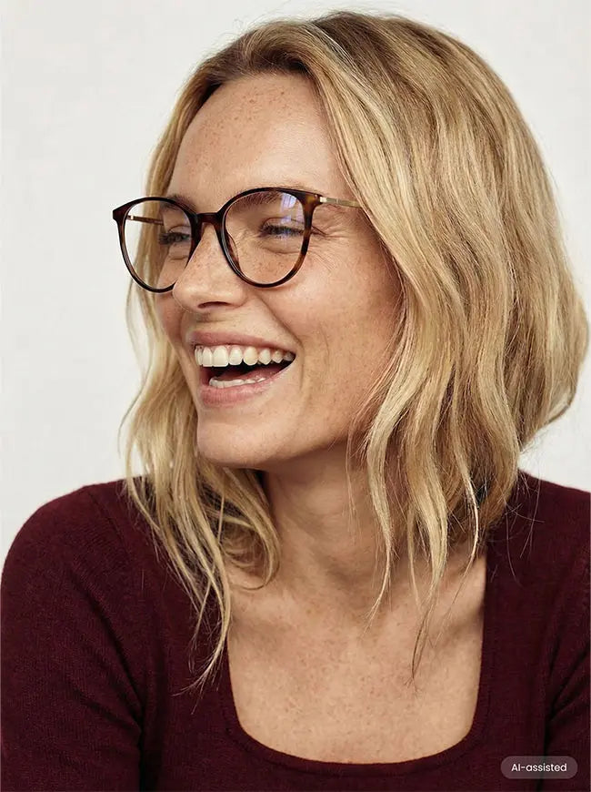 Okulary zerówki Olivia Satin Gold/Brown Havana